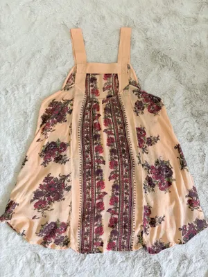 Free People Paradise Song Mini Dress Boho Floral Swing Dress Tunic Size XS thumbnail 9