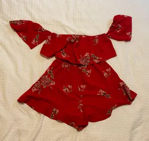 White Fox Red Floral Romper thumbnail 2