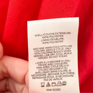 Express Satin Long Sleeve Surplice Fit and Flare Blouson mini Dress Red sz Small thumbnail 7