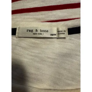 Rag & Bone Red & White Breton Stripe Long Sleeve Cotton Tee XS Crew Neck Classic thumbnail 4