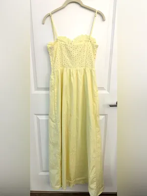 Revolve More to Come Marleen Maxi Dress in Yellow Small Womens Eyelet Long thumbnail 6