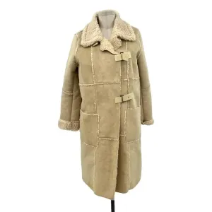 Moon River Borg Lined Duffle Coat Faux Suede Sherpa Penny‎ Lane Size Medium thumbnail 3