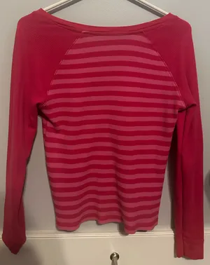 Pink and red striped top Size L thumbnail 2