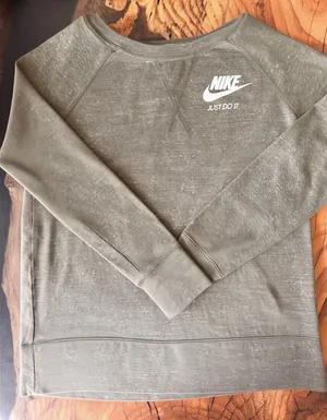 Nike Crewneck Sweatshirt Olive Green Just Do It Pullover Medium thumbnail 1