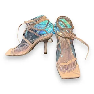 MARC FISHER‎ Womens Beige Dominic Square Toe Stiletto Leather Thong Sandals 6M thumbnail 5