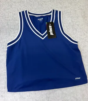 Prince Womens Fashion V Tank Navy Blue Athletic Tennis Top UPF 50+ Medium NEW thumbnail 1