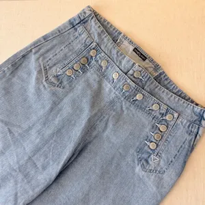 Sam & Libby Vintage 90s Wide Leg‎ Sailor Jeans Light Wash Lace Up Back 32 thumbnail 11