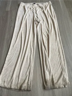GAP Wide Leg Lounge Pants in Light Beige thumbnail 1