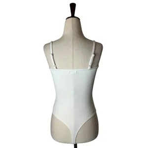 Good American Bodysuit Womens Small White Scoop‎ Neck Adjustable Straps Layering thumbnail 2