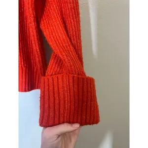 Z Supply Red Color Block Mock Neck Sweater Womens Sz M Cozy Chunky Knit thumbnail 2