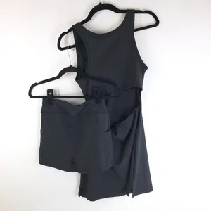 Halara Square Neck Mid Rise Bloom Cut Out 2-Piece Dress Black S thumbnail 6
