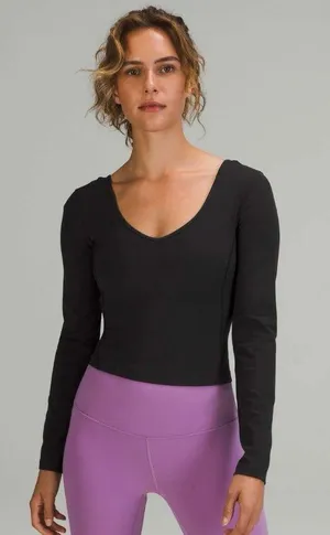 Lululemon NWT Align Shirt Top Long Sleeve Tee Black Size 6 thumbnail 1