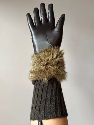 Club Monaco Women’s Chocolate Brown Leather Wool Cashmere Gloves Size Small thumbnail 10