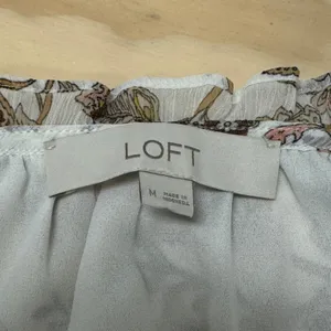 Loft Women's Paisley Floral Ruffle Neck Keyhole Blouse‎ Cream Brown Size M thumbnail 6