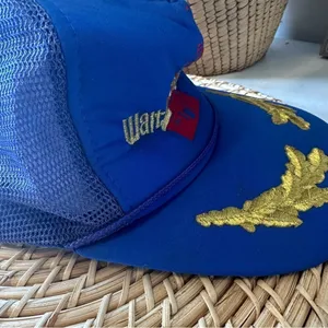Vintage Walt Disney World Unisex Embroidered Snap Back Hat Blue Red Gold thumbnail 5