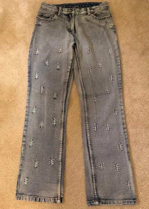 Women’s Light Blue Embellished Jeans by Jeanology vintage thumbnail 1