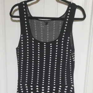 Ann Taylor Black & White Jacquard Sleeveless SWEATER Dress Size S thumbnail 2