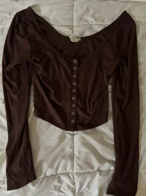Brown Bozzolo Crop Top thumbnail 1