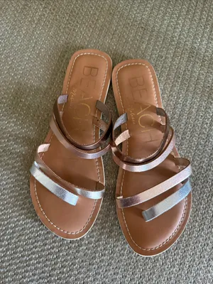 Beach by Matisse Women's Metallic Brown Strappy Slide Sandals thumbnail 5
