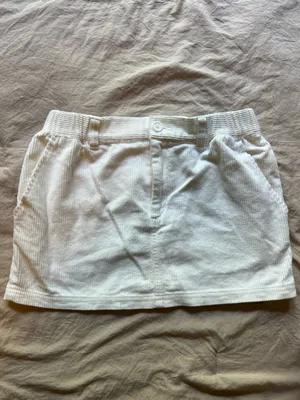 Asos white corduroy mini skirt with pockets thumbnail 2