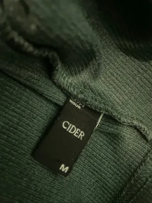 Cider Dark Green Ribbed Square-Neck Crop Top thumbnail 2