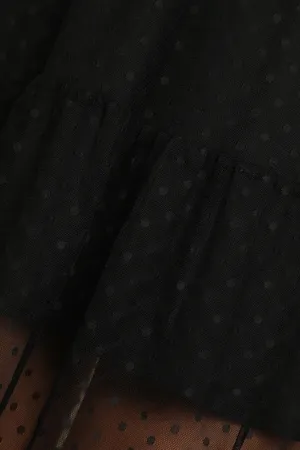 Lulus Black Mesh Tiered Maxi Dress thumbnail 5