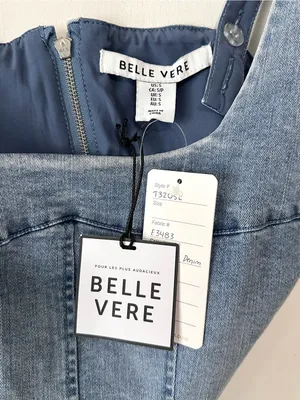 Belle Vere Top Blue Denim Cotton Cropped Sleeveless Zip Up Tank Shirt NWT Small thumbnail 3
