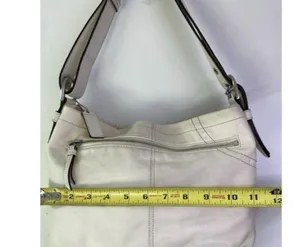 Coach Large White Leather Hobo Bag thumbnail 3