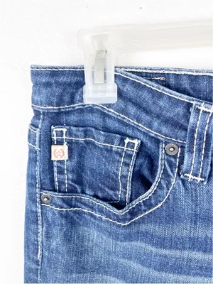 BKE Hazel Curvy Fit Distressed Five Pockets Blue Denim Jeans Size 33L Western thumbnail 8
