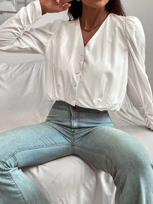 SheIn White Button Blouse thumbnail 1