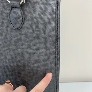 Tahari blue‎ gray silver hardware metallic deep pocket shoulder tote purse bag thumbnail 3