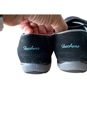 Skechers Size 6 Women Relaxed Fit Memory Foam Bikers Sneakers Black New thumbnail 7