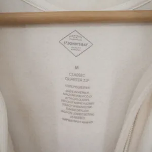 St Johns Bay Womens Classic Quarter Zip Fleece Pullover Cream M thumbnail 3