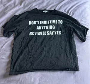 Gildan Black Short Sleeve Graphic Tee with White Slogan thumbnail 1
