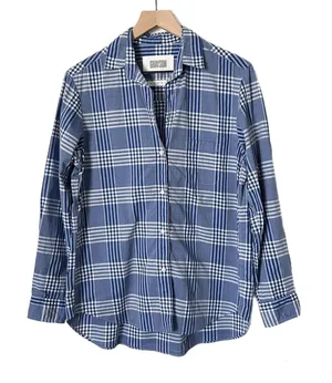 Grayson by Frank & Eileen The Hero Blue White Plaid Button Down Shirt Sz 2 Small thumbnail 1