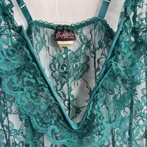 Vtg Fredericks Of Hollywood M Lace Babydoll Nightie Dress Sheer Structure V-neck thumbnail 3