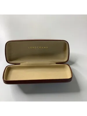 Longchamp Paris Brown Hard Shell Clamshell Sunglasses Eyeglasses Case, Used thumbnail 2