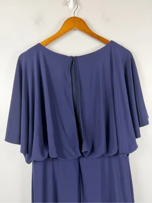 Anthropologie BHLDN Lena Jersey Flutter Sleeve Formal Maxi Dress Navy Size 14 thumbnail 9