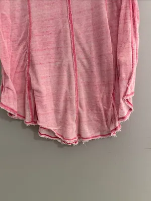 Free People Washed Pink V-Neck Tunic thumbnail 3