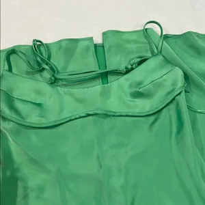 Zara Green Prom Dress with Satin Finish and Cowl Neckline thumbnail 4