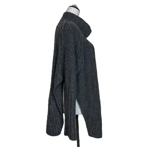 Free People Oversized Chunky Turtleneck Sweater Poncho XS/S Alpaca Wool Slits thumbnail 3