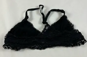 SM Black Lacey elastic bralette bra thumbnail 3