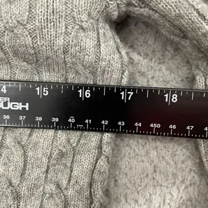 J.Crew Cable Knit‎ Sweater Women S Gray Wool Blend Turtleneck thumbnail 6