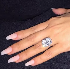 925 Oval Ring Diamond 3ct Single Solitaire Diamond Engagement thumbnail 3