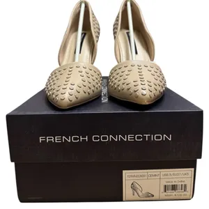 French Connection Studded d'Orsay Heels 6.5 Forever Cement NIB thumbnail 10