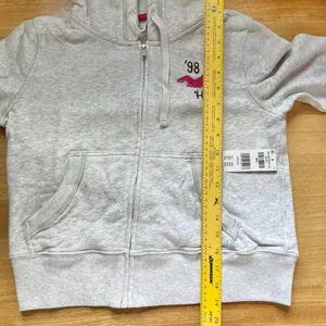 NWT Hollister Logo Zip Up Hoodie Sweatshirt Jacket with Pink Accents Size S thumbnail 6