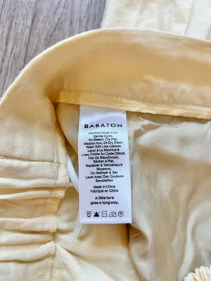 Aritzia Babaton Linen Butter Yellow Light Weight Pull On Pleated Pants Size 6 thumbnail 6
