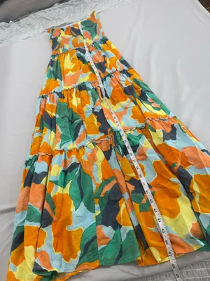 Anthropologie Abel The Label Boho Tropical Smock Strapless Maxi Dress Small thumbnail 5