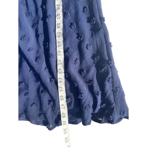 Anthropologie Eri + Ali Michaela Textured Swiss Dot Midi Navy Dress 2 thumbnail 4