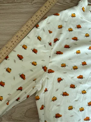 Croft Barrow Petite XL NEW Pumpkin Patch Long Sleeve Mock Neck Tee Cream Fall thumbnail 7
